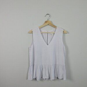 Club Monaco Shailyn Women's Bow Back Peplum Top Sleeveless Casual Lilac S 120